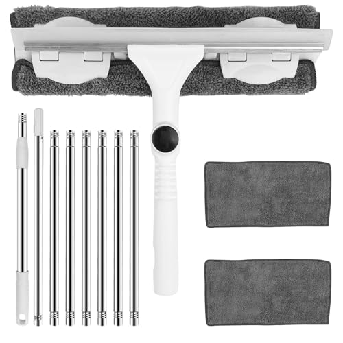 Crynvor 350cm Limpiacristales Telescopico, 2 en 1 Limpiador Ventanas con 2 Almohadillas de Microfibra, Extensible con Mango Equipo de Limpieza Crynvor 350cm Limpiacristales Telescopico, 2 en 1 Limpiador Ventanas con 2 Almohadillas de Microfibra, Extensible con Mango Equipo de Limpieza