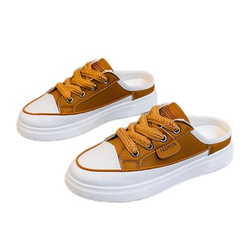 Backless Sneakers for Women Slip On Sneakers Flat Mule Shoes Clog Sneakers