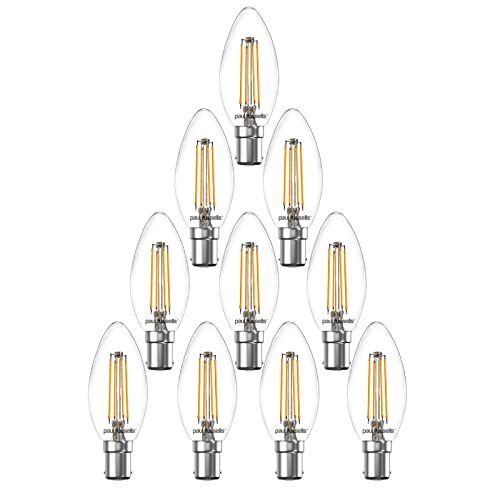 10 x LED 4W Filamento Ámbar Estilo vintage Vela C35 Araña Lámpara retro B15 / SBC Tapa de bayoneta pequeña, 2700K Luz blanca cálida, 4W = 40W Bombillas A + brillantes