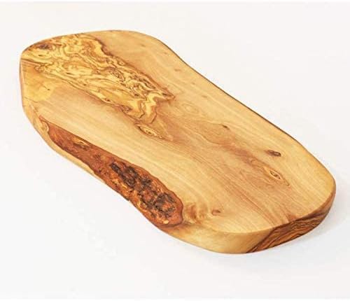 Tabla de madera de olivo, tabla de cortar, tabla de madera, tabla de desayuno, tabla de carne, corte natural (22L 13B cm)