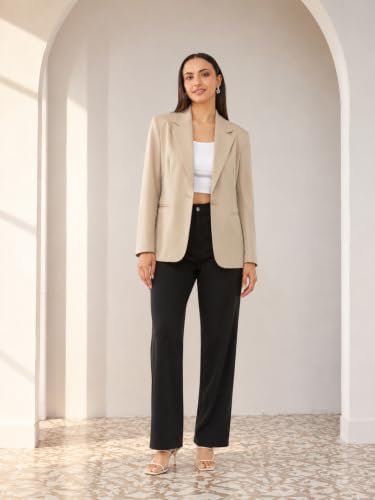Image of SaintX Women's Premium Formal Blazer | Fully Lined | Regular Fit | 4-Way Stretchable Ultra-Light Fabric | Fashion-Forward | Office /Meetings (WB01)