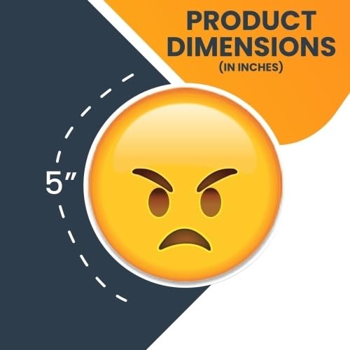 Image of Magnet Me Up Angry Face Emoticon Magnet Decal, 5 Inch Round, Cute Self-Expression Decorative Magnet for Car, Truck, SUV, Or Any Other Magnetic Surface