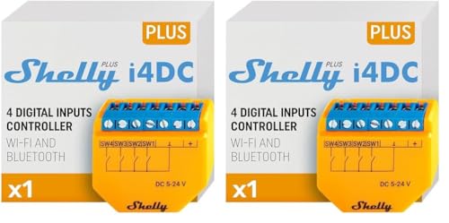 Shelly Plus i4 DC | WiFi- und Bluetooth-Smart-Controller mit 4 digitalen Eingängen Relay | Hausautomation | Funktioniert mit Alexa | iOS-Android-App| Kein Hub erforderlich | Fernbedienung Shelly Plus i4 DC | WiFi- und Bluetooth-Smart-Controller mit 4 digitalen Eingängen Relay | Hausautomation | Funktioniert mit Alexa | iOS-Android-App| Kein Hub erforderlich | Fernbedienung