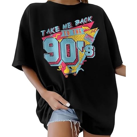 Lonya Women's Oversized 90s Printed T-Shirt Cover