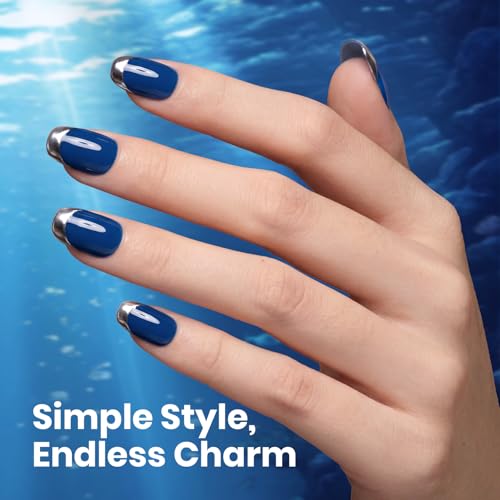 Image of Beetles Dark Blue Gel Nail Polish 15ml HEMA-Free Navy Blue Soak Off UV | Mystic Ocean is a 15ml deep blue gel color for holiday nail art and salon-style DIY manicures; cure with UV /LED light.