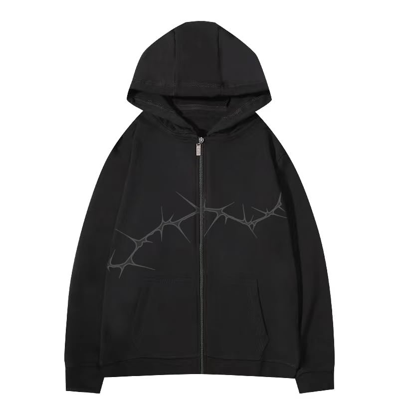 Y2K Zip Up Hoodies For Women and Men Vintage Sweatshirt Streetwear