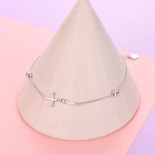Image of Yearace Anklet for Women S925 Sterling Silver Adjustable Foot Beaded Chain Lotus Flower Claddagh Dragonfly Witches Knot Ankle Bracelet Summer Beach Anklets Jewelry Gift