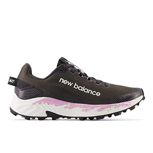 New Balance New Balance Women's FuelCell Summit Unknown V4 Trail Running Shoe, Blacktop/Green Aura, 9 W