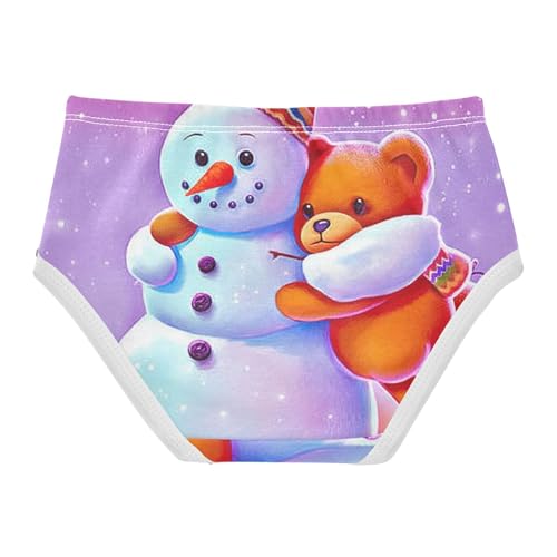 Cotton Toddler Underwear Custom Cute Snowman Bear Pink Panties Little Girl Fun Print Undies Kids Briefs 2t2
