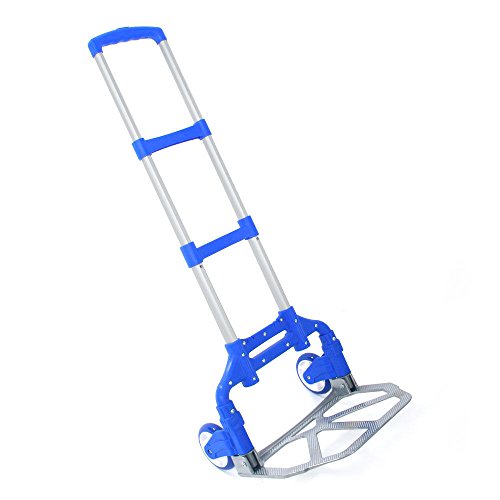 Carretilla plegable portátil de aluminio azul miniatura 3