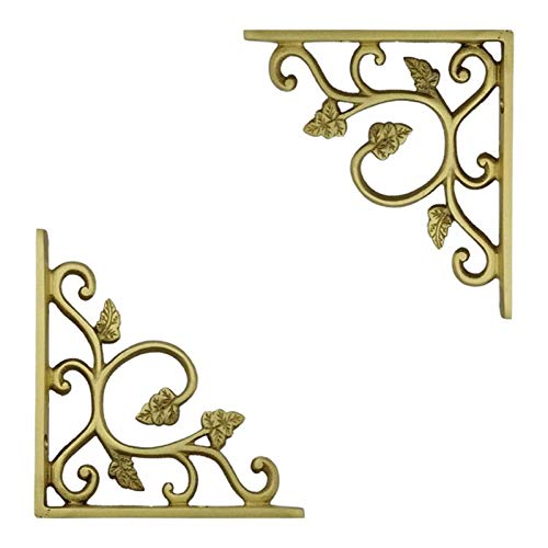 Adonai Hardware"Meshezaheel Brass Decorative Shelf Bracket (Supplied as 2 Pieces per Pack) - Satin Brass