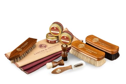 Kit cirage chaussures Langer & Messmer le coffret cadeau idéal avec brosses en poil de chèvre