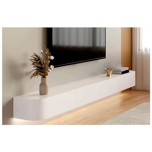 Meuble TV moderne en bois avec armoires de rangement suspendues pour salon