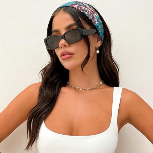 Image of DRESHOW 6 Pack Yoga Sports Headbands for Women Elastic Non-Slip Headbands Running Workout Hair Bands