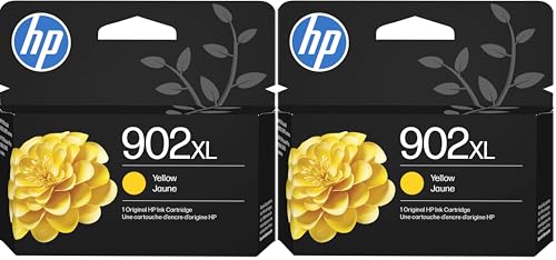 Image of HP 902XL Yellow High-Yield Ink Cartridge | Works OfficeJet 6950,6960 Series,OfficeJet Pro 6960,6970 Series | Eligible for Instant Ink-| T6M10AN,(Pack of 2)