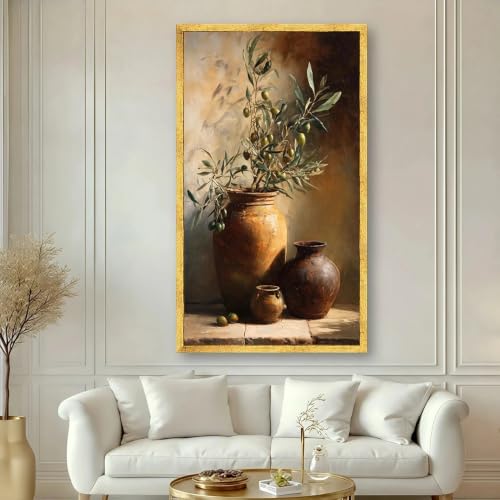 Décoration murale pour salon chaleureux avec cette toile rustique