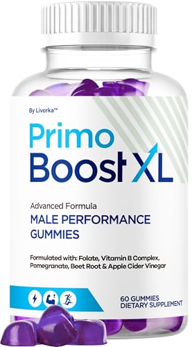Primo Boost XL Gummies - Official PrimoBoost XL Advanced Premium Supplement for Men Support - Maximum Strength, Natural Primo BoostXL for Overall Health & Wellness, 60 Gummies for 1 Month