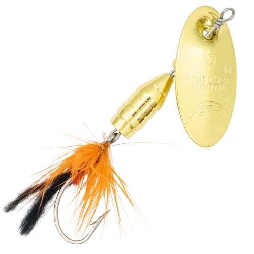 Panther Martin PMFSH_6_GO Single Hook Dressed Teardrop Spinners Fishing Lure - Gold/Orange Fly - 6 (1/4 oz.)