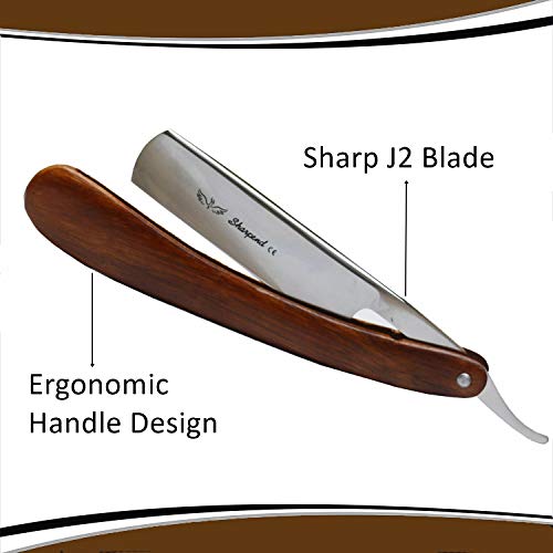 Straight Razor - Straight Edge Razor Natural Wood Scale – Sharp, High Hardness J2 Japanese Steel Cutthroat Straight Edge Blade, Vintage Wood Handle, Barber Razor #TOP2