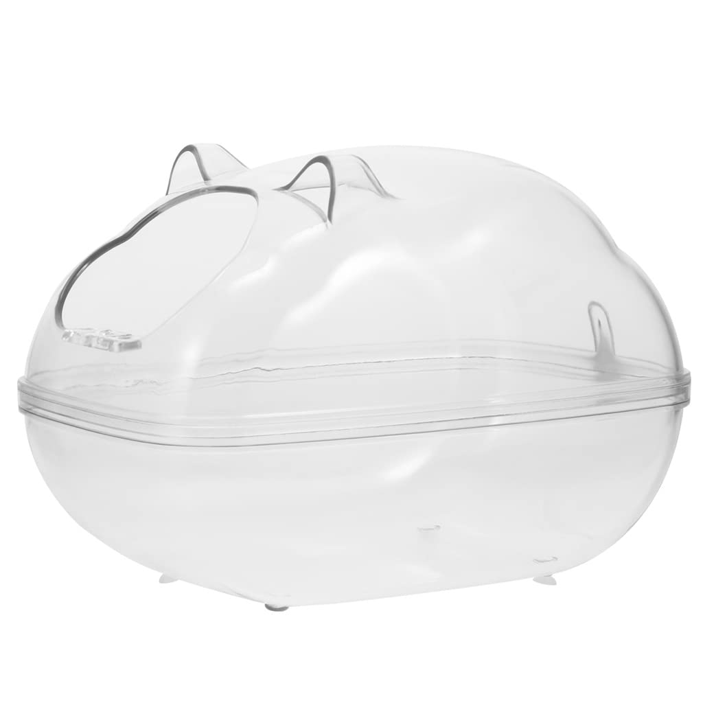 Jaula hámster Jaula de hámster para baño, contenedor de Tubo de Arena para hámster Transpirable, Jaula de Erizo, Casas de Animales pequeños Transparentes Hábitat Animales pequeños