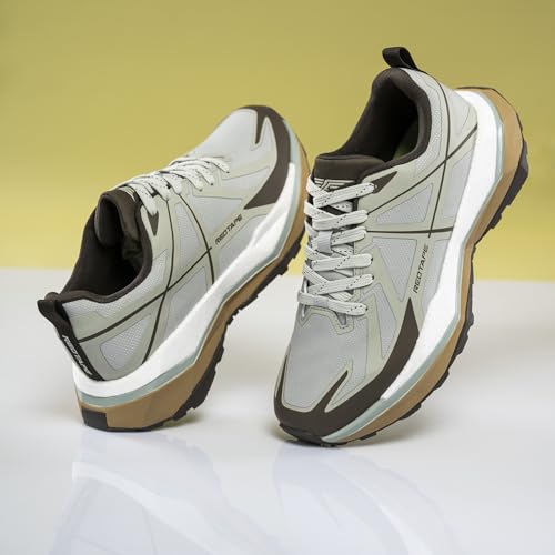 Image of Red Tape Men's Sneakers Off White Olive Mesh TPU Round Toe Lace-Up