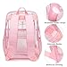Esfoxes Clear School Backpack for Girls Women, Kids Teens Heavy Duty See Through College Bookbag Transparent School Bag (Light Pink)