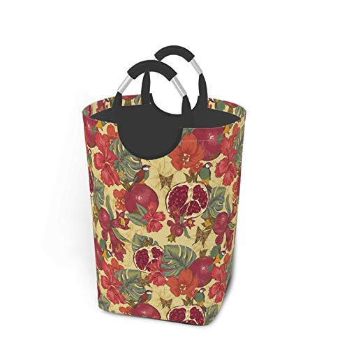 Wäschesack,Roter exotischer wilder tropischer Vogel-Druck,Großer faltbarer Wäschekorb,zusammenklappbarer Wäschekorb,zusammenklappbarer