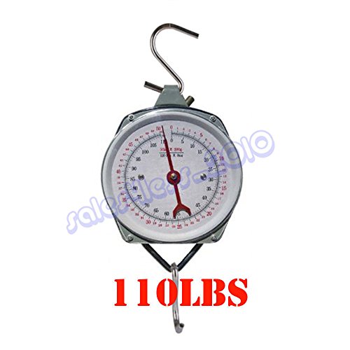 NEW 110LBS HANG UP SPRING SCALE DIAL WEIGHT ACCURATE HANGING SCALE PRODUCE FOOD