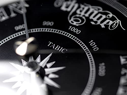 Tabic Prestige Traditional Barometer In Chrome With A Jet Black Dial, Heavy Brass Case (1/2Kg) Electroplated With Chromium, Handmade In England #TOP6