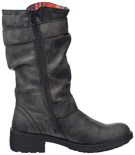 #Rocket Dog Trumble Black Womens Mid Calf Biker Boots3