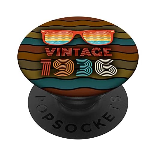 Vintage 1936 - Gafas de sol clásicas de cumpleaños PopSockets PopGrip Intercambiable