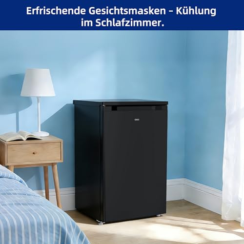 CHIQ kühlschrank mit gefrierfach 107 Liter, mit 13L Gefrierfach｜EEK C, 87 kWh/Jahr | 4-Sterne-Gefrieren, -24 °C bis -16 °C| geräuscharm, Schwarz, CTT107BC