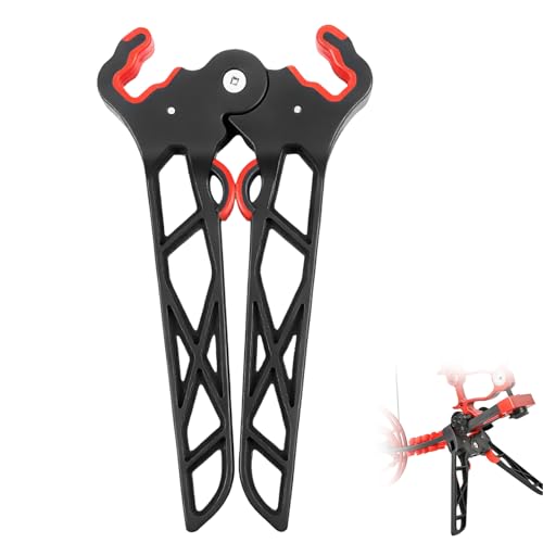 Archery Bow Stand Rubber Foldable Compound Bow Holder Ground - Supporting Bipod Rack for Compound Bows Portable & Scratch - Resistant for Archery Accessories for Hunting (Long Leg (7.3 in))