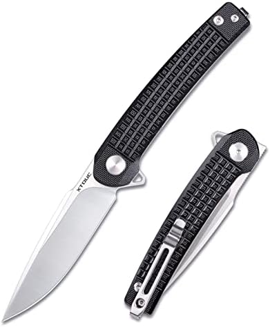 XTOUC Folding Pocket Knives, D2 Steel Sharp Blade EDC Knife, Anti Slip G10 Handle, Front Flipper Opening Knife, Deep Carry Pocket Clip, Outdoor Camping Small Knives for Men and Women XT01A