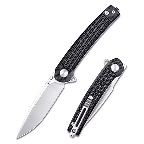 Xtouc Folding Pocket Knives, D2 Steel Sharp Blade Edc Knife, Anti Slip G10 Handle, Front Flipper Opening Knife, Deep Carry Pocket Clip, Outdoor Camping Small Knives For Men And Women Xt01A #TOP14