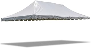 Party Tents Direct 20x40 Replacement Weekender Pole Tent Top, White 14oz Translucent Vinyl, Waterproof