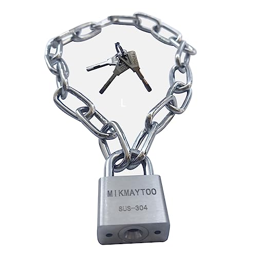 Bike Chain Lock, Gate Chain Lock, 304 Stainless Steel Materials. No Rust, Corrosion Resistance,...
