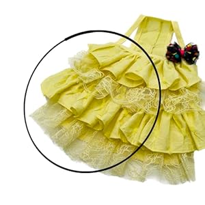   FIONAS-CLOSET-Dog-and-Cat-Clothes-Sleeveless-Dress-Breathable-Lace-CottonYellow-X-Large