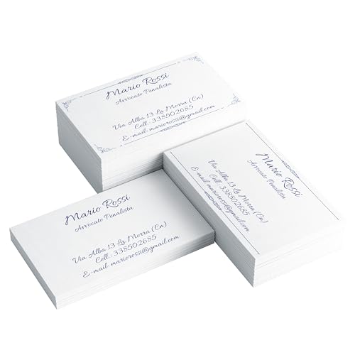 Biglietto da Visita personalizzati colori e design dei bordi a scelta Stampa a Colori Solo Fronte su Cartoncino (80x50 mm) 300gr (Professionale)