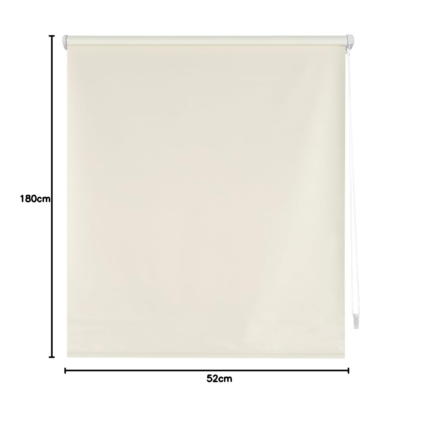 Store Enrouleur occultant Lisse, sans Outils et sans perçage, Dimensions du Store vénitien : 52 x 180 cm Largeur x Longueur/Dimensions du Tissu: 49 x 175 cm, Couleur Unie, Beige, Stores