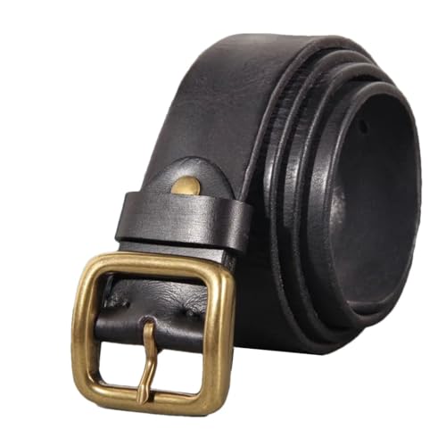 3.8Cm Male Leather Copper Buckle Handmade Vintage All-Match Casual Jeans Soft Belt