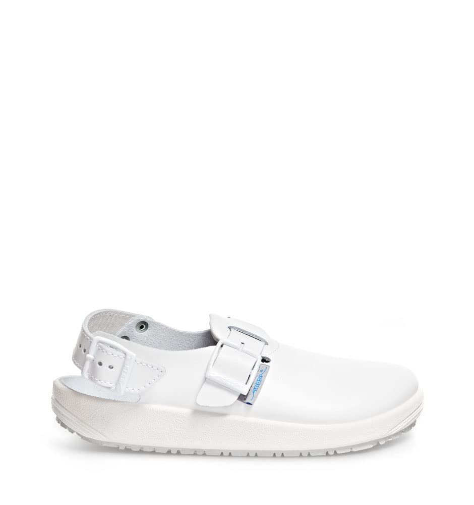 Abeba 9100-43 Size 43 "Rubber" Occupational-Clog Shoe - White