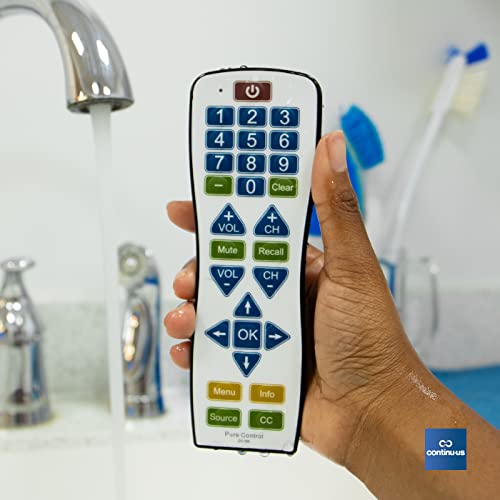 Universal Water-Resistant Television Remote | PC101 EasyClean Big Button, Smart, Learning TV Remote Control - Wipe Clean Easily, Perfect for Home Use. - Thumbnail 4