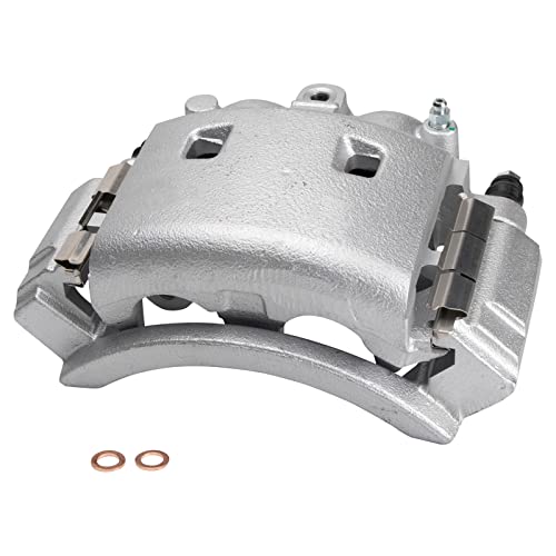 Image of TRQ Rear Performance Brake Pad, Caliper, & Rotor Kit Semi-Metallic Vented Premium G-Coated Compatible with 2003-2008 Dodge Ram 3500
