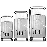【Manipulation pratique avec des détails intelligents】Une fermeture Velcro stable en bas fixe la housse rapidement et sans glissement. Des ouvertures pour la poignée et le trolley sont prévues sur le dessus et les côtés, le confort reste pleinement préservé. Le placement et le retrait faciles économisent du temps et simplifient les voyages.