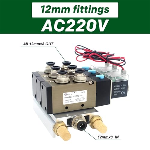 Électrovanne 2 positions 5 voies DC24V ensemble silencieux 8 stations