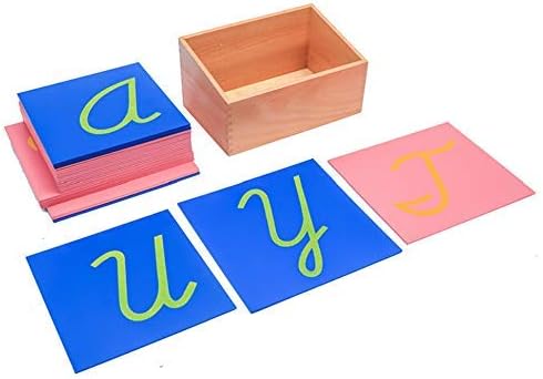 DANNI Baby Letters Learn Toys Montessori Sandpaper Letters Lower Case Cursive with Box Children Alphabet Language Educational Toys