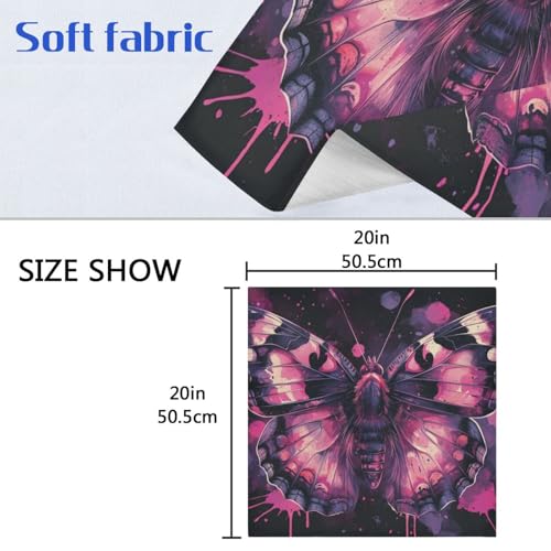 Servilletas de Tela Mariposa Acuarela Morado Paquete 6 miniatura 6