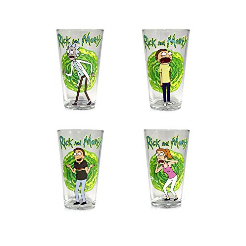 Just Funky Rick And Morty Multi-Character Pint Glasses Set Of 4 | 16 Oz Shot Glass | Rick And Morty Official Drinking Glasses | Home Deco | Anime | Rm Glasses #TOP23