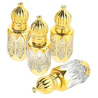 Healvian 4 Pezzi Bottiglie Roll Vuote per Essenziali e Profumi Flaconcini Ricaricabili in Vetro Trasparente Antiperdita per Viaggi e Aromaterapia